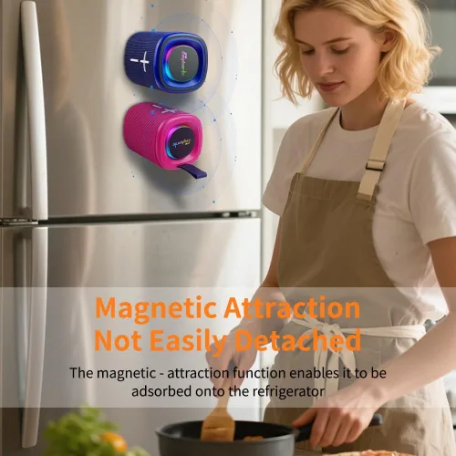 Vista 4 de Altavoz Bluetooth Magnético Divisible 2 en 1, de Colores Contrastantes, Impermeable, Doble Divisible, Portátil, Inalámbrico, Sonido Estéreo Potente