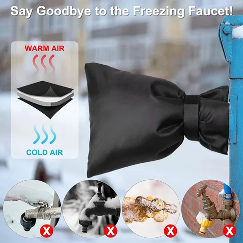 Vista 7 de Fundas de grifo para exteriores para invierno, gruesas de 9.8 pulgadas de alto x 7.3 pulgadas de ancho, cubiertas exteriores de grifo