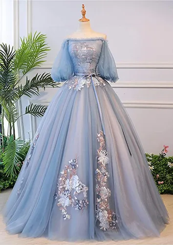 Vista 2 de Vestido de tul para mujer, vestido de fiesta de noche, vestido formal de desfile