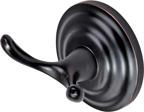 Vista 4 de Amazon Basics Gancho redondo tradicional de zinc para toalla de baño y bata, bronce frotado con aceite Tradicional