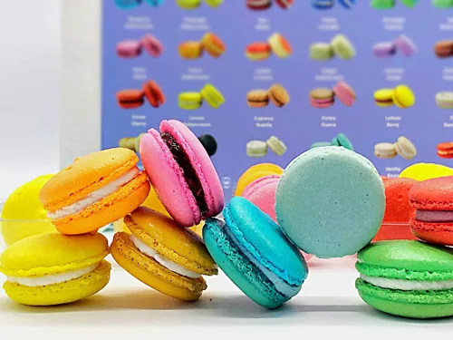Vista 5 de 12 sombras de Macs Volumen #1 Color afrutado Macarons franceses sin gluten, 48 macarons surtidos