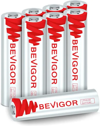 Vista 9 de BEVIGOR Paquete de 4 pilas de litio AAA, baterías de litio triple A, 1.5 V 1200 mAh pilas AAA de larga duración para linterna, juguetes, control