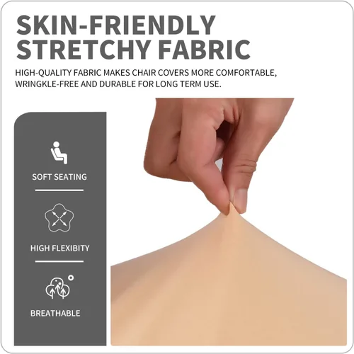 Vista 4 de Deisy Dee Fundas elásticas para silla de respaldo bajo y corto, taburete de bar C114 (beige)