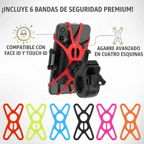 Vista 5 de TruActive Soporte Premium para Teléfono de Bicicleta Soporte Universal para Teléfono Celular para Teléfonos de 4"-7" pulgadas Incluye 6 Bandas