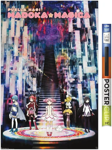 Vista 14 de Trends International Puella Magi Madoka Magica Wall Poster, 34L x 22.4W, Gray Framed Version Versión enmarcada gris