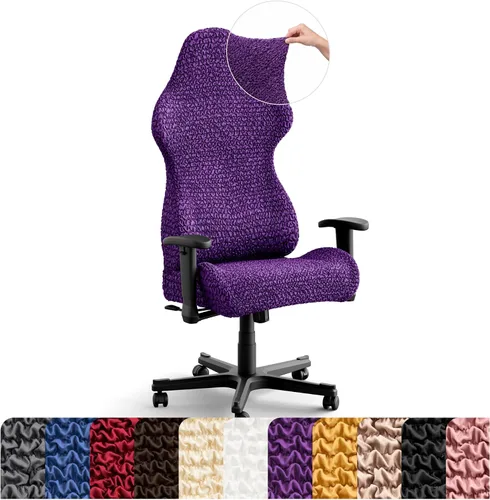 Vista 11 de PAULATO BY GA.I.CO. Funda elástica para silla de oficina y juegos, funda transpirable para sillón de computadora de escritorio con cremallera Rosa