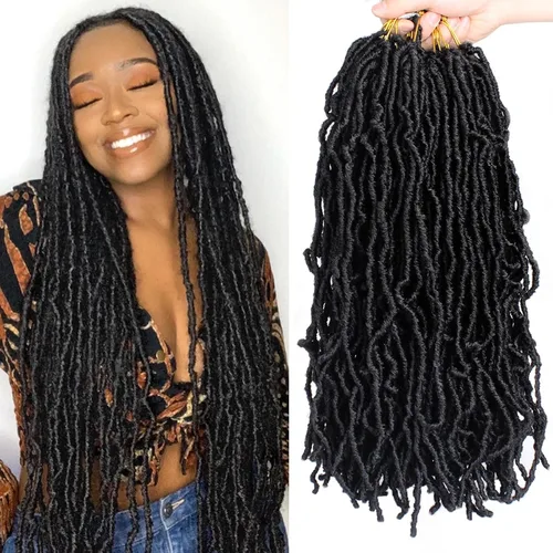 Vista 27 de Extensiones de pelo sintético, estilo diosa, rizado, ondulado, trenzas, pre-rizado, suave, para mujeres