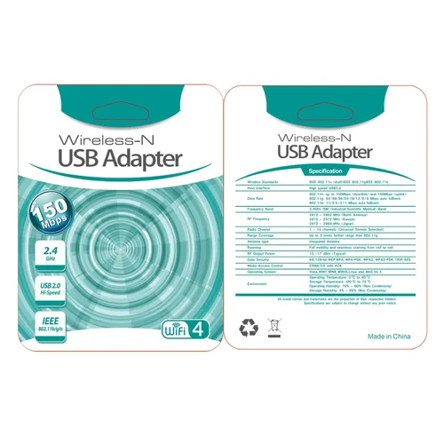 Vista 6 de 10Gtek 150Mbps libre conductor inalámbrico USB WiFi adaptador, banda única 2.4GHz