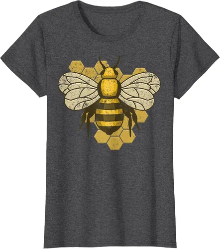 Vista 90 de Retro Beekeeper Beekeeper Honey Bumblebee Vintage Saves Bees T-Shirt Asphalt Grey