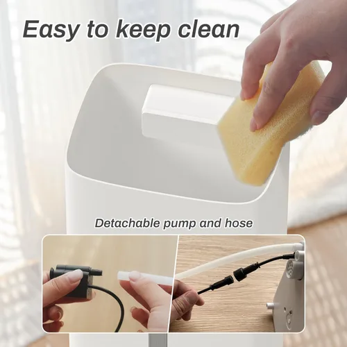 Vista 8 de LACIDOLL Humidificadores de niebla fría y cálida para dormitorio, habitación grande, humidificador silencioso de 2.1 galones para el hogar de hasta