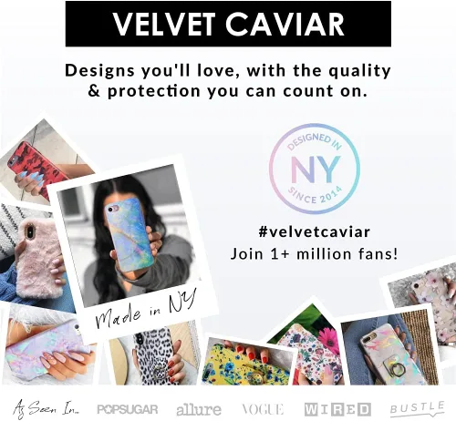 Vista 7 de VELVET CAVIAR Funda brillante iridiscente para iPhone 8 Plus/iPhone 7 Plus, funda protectora estética para mujer (cuarzo ópalo azul)
