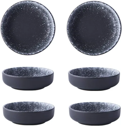 Vista 9 de Colias Wing - Juego de 6 tazones de porcelana de diseño elegante y estilo simple de un solo color, tazones para condimentos, tazones para salsa