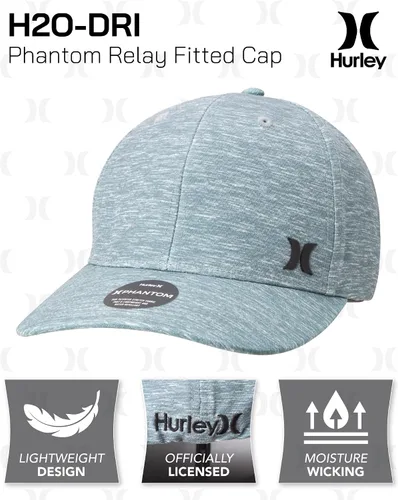 Vista 2 de Hurley Sombrero para hombre - H2O-DRI Phantom Relay Curved Brim Stretch Fitted Cap, Gris