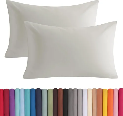 Vista 19 de BEDSUM Juego de 2 fundas de almohada de microfibra estándar suaves, resistentes a las arrugas y de fácil cuidado con cierre de sobre para niños, 20
