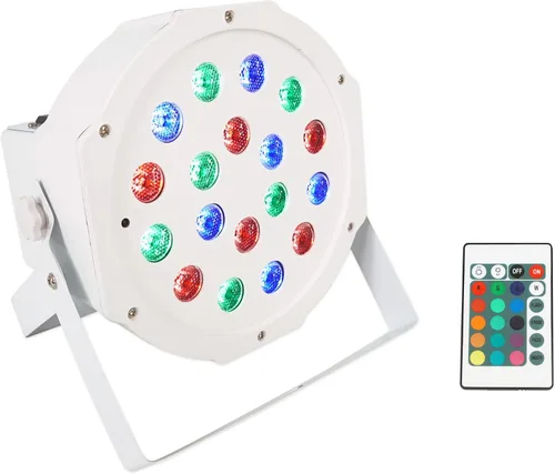 Vista 14 de Rockville Batería PAR 50 18W LED DMX Wash Up-Light, batería recargable, control remoto, mezcla de colores RGB, activada por sonido, para DJs