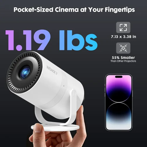 Vista 15 de Mini proyector con Android 12 y aplicaciones integradas, WiFi y Bluetooth color1