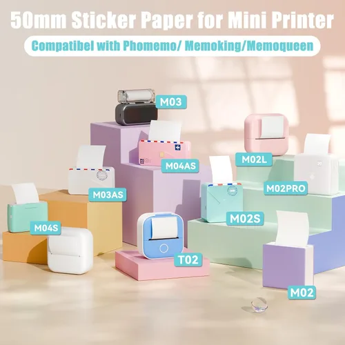 Vista 2 de Papel adhesivo térmico transparente de alta definición, impresión instantánea, compatible con papel de impresora Phomemo M02/M02