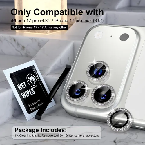 Vista 428 de Choiche Compatible para iPhone 16 Pro/iPhone 16 Pro Max Protector de Lente de Cámara, Vidrio Templado 9H Protector de Pantalla de Cubierta de Cámara