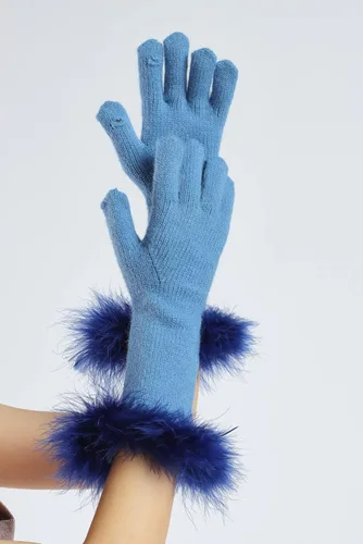 Vista 82 de Sahabowi Guantes de cuero para clima frío Manopla de lana cálida de invierno para mujeres