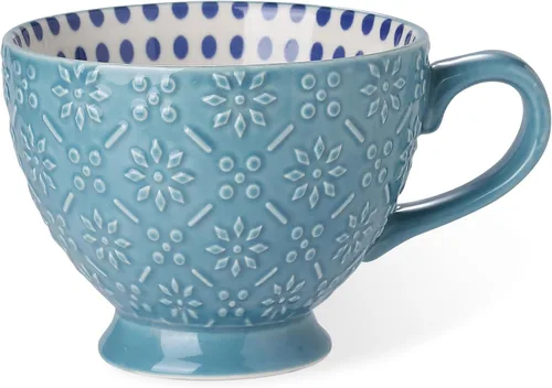 Vista 3 de SIGNATURE HOUSEWARES Juego de 4 tazas con patas surtidas de 14 onzas, PP13 multicolor
