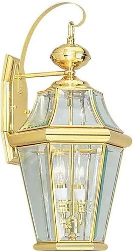 Vista 13 de Livex Lighting 2261-91 Georgetown - Farol de pared para exteriores, 2 luces, níquel cepillado