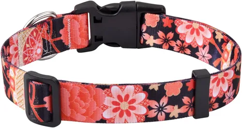 Vista 19 de Mihqy - Collar de perro, patrones geométricos florales, tribales, bohemios, collar de estilo étnico, suave y ajustable, para perros pequeños