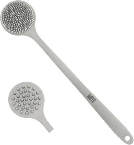 Vista 8 de Cepillo Corporal de Silicona de Mango Largo Flexible y Fregador de Cabello - Cepillo de Espalda para Baño y Ducha, Masajeador de Cabello y Cuero