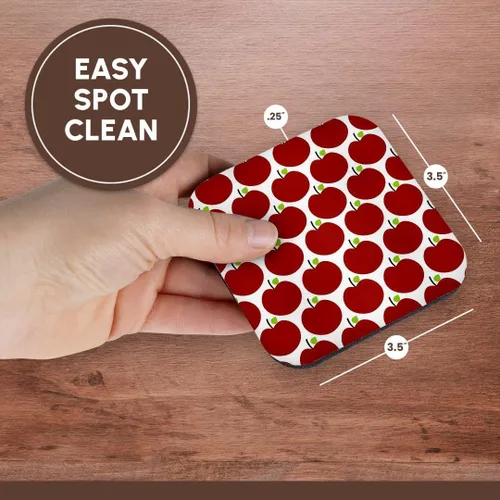 Vista 7 de 3dRose CST_164468_1 Posavasos suaves con temática de cocina de manzanas rojas (juego de 4)