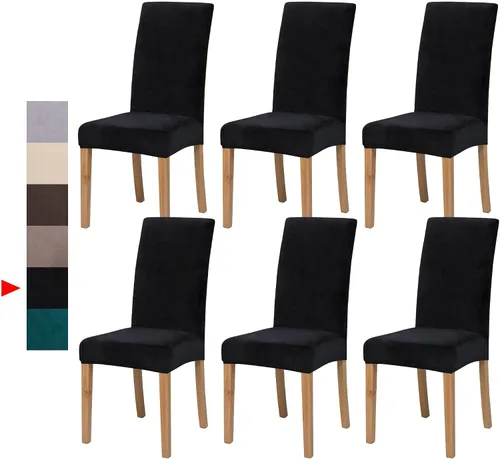 Vista 124 de Fundas para Sillas de Comedor, Juego de Fundas para Sillas de Comedor de 4 Piezas, Fundas Elásticas para Sillas de Cocina, Fundas para Sillas