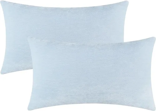 Vista 8 de Jeneoo Fundas de Almohada Decorativas para Cojines Azul Bebé de Chenilla Suave Cómodas Cuadradas Fundas de Cojines para Sofá para Decoración de Sala