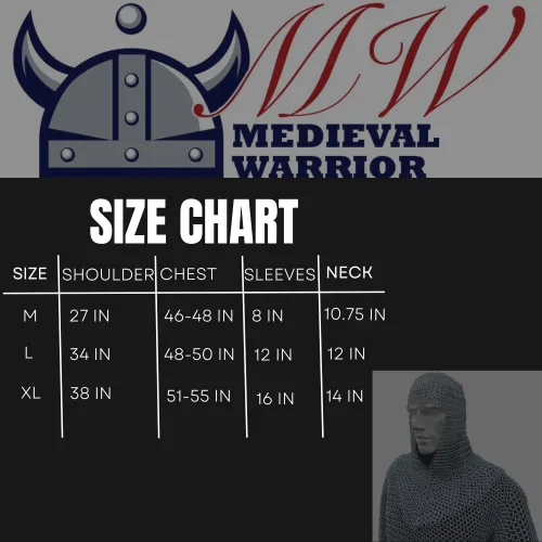 Vista 5 de Conjunto y camisa medieval de malla y armadura Coif