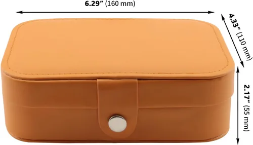 Vista 2 de Joyero de viaje, portátil, de piel sintética, organizador de viaje, estuche de joyería de viaje, cajas pequeñas de doble capa para mujeres