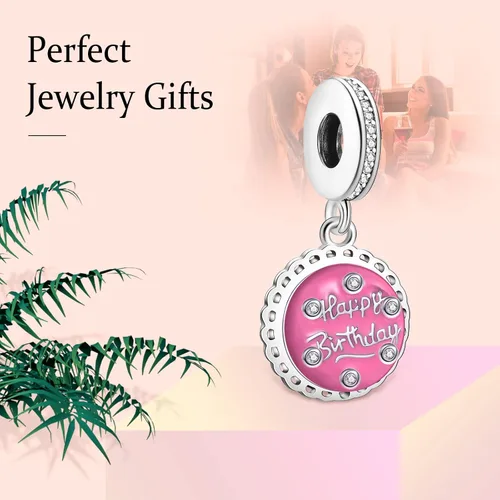 Vista 4 de La Menars Dijes de piedra de cumpleaños de color para pulseras de plata de ley 925, dijes de corazón para collares, regalos de cumpleaños