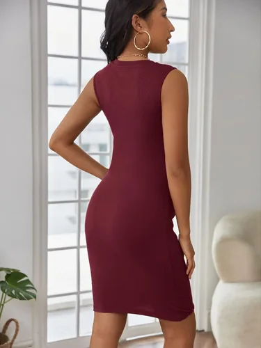 Vista 2 de Verdusa Vestido de maternidad para mujer, sin mangas, ajustado, tipo lápiz, sin mangas