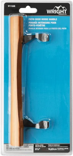 Vista 2 de Wright Products - Juego de manijas interiores de puerta corrediza de roble de repuesto, madera/negro - Kit de manijas de puerta corredera interna