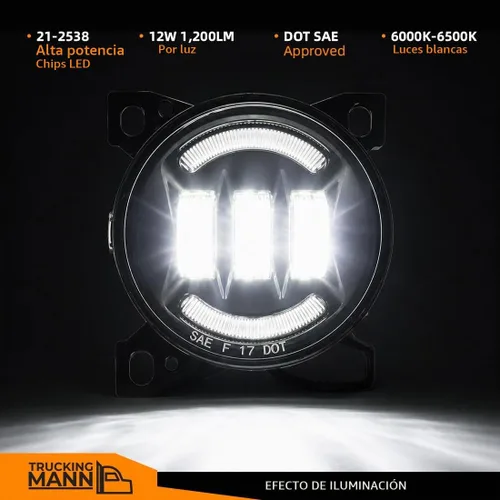 Vista 2 de FV - 2 pares de luces antiniebla LED completas compatibles con Kenworth T660 (2014-2021), Peterbilt 579 (2013-2021) 587 (2011-2016), lámparas