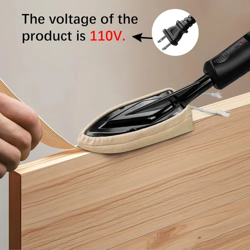 Vista 14 de Plancha de banda de borde con pantalla LCD, ajustable 212-428F (100-220C), soporte de metal, cable de alimentación de 98 pulgadas, 3 calcetines Negro