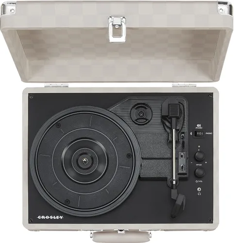 Vista 10 de Crosley CR8005F-AC Cruiser Plus - Tocadiscos vintage de 3 velocidades con Bluetooth, tipo maletín, reproductor de discos de vinilo, tablero