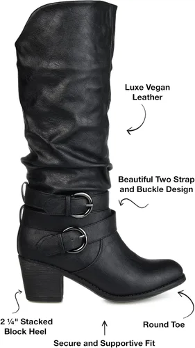 Vista 2 de Journee Collection botas con tacón alto y hebillas para mujer