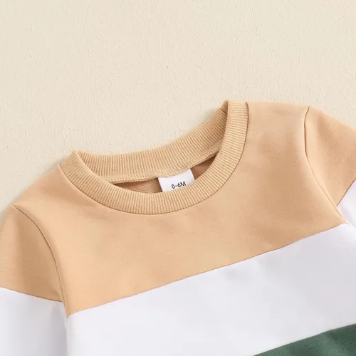 Vista 23 de Conjunto de sudadera de manga larga con cuello redondo y pantalones deportivos para bebés, ropa de invierno para bebé