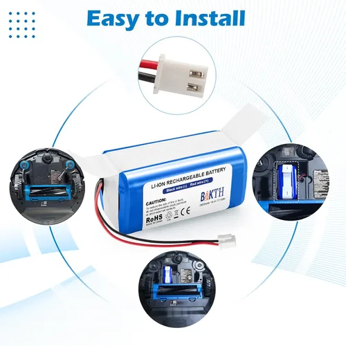 Vista 5 de BAKTH Batería de repuesto RVBAT850 de 14.4V 2600mAh para Shark Ion R75, R85, RV761, RV850C, RV851WV, RV871, RV1000S, RV1100VL, RV1001AE, UR1000SR