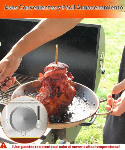 Vista 2 de Brocheta vertical para barbacoa – Al Pastor Pincho vertical para asador vertical para tacos Al Pastor, Shawarma, giroscopios, accesorio