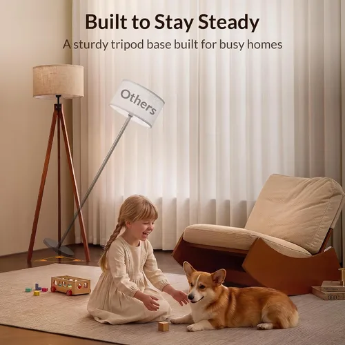Vista 6 de LEPOWER Lámpara de pie de trípode de madera, lámpara de pie de mediados de siglo, luz de estudio de diseño moderno para sala de estar, dormitorio
