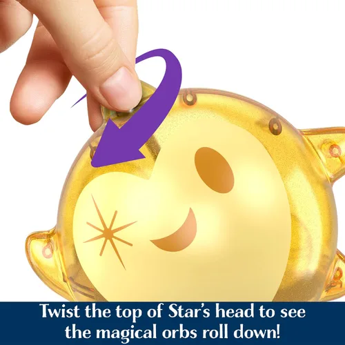 Vista 3 de Mattel Disney Wish Toys, juego de estrella mágica con muñeca Asha y 7 orbes de deseos sorpresa, incluyendo 1 figura de estrella y 6 amigos animales