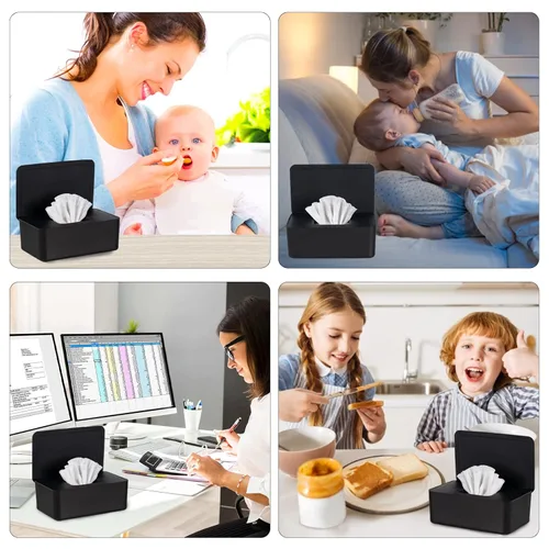 Vista 7 de Dispensador de toallitas para bebés, soporte para toallitas para bebés y adultos, mantiene el tejido húmedo fresco, funda de toallitas