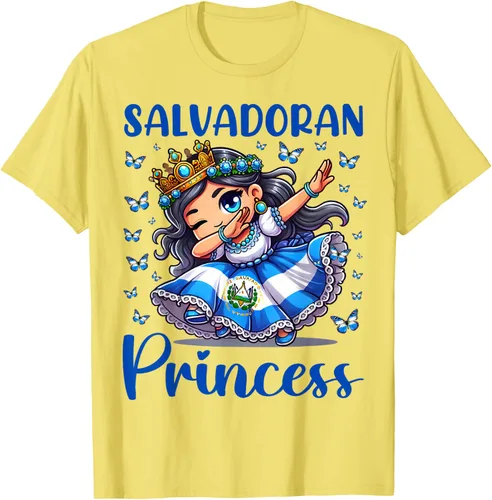 Vista 41 de Camiseta de princesa salvadoreña dabbing para niñas y niños