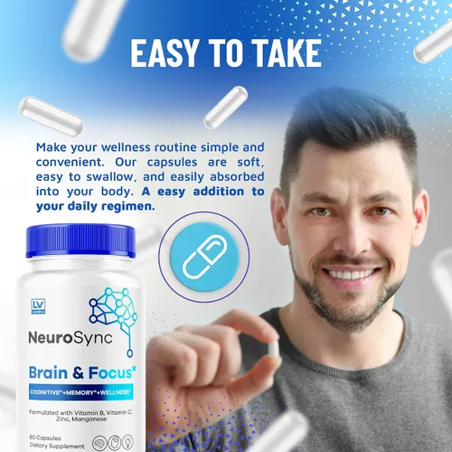 Vista 4 de (2 unidades) NeuroSync Brain Capsules, Neuro Sync Brain & Focus, NeuroSync Brain, NeuroSync Advanced Formula Capsules, NeuroSync Brain and Focus