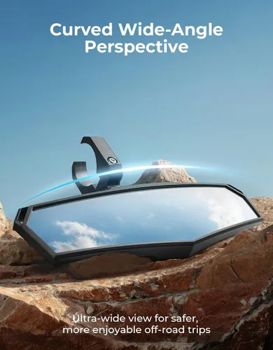 Vista 4 de KEMIMOTO Espejo Retrovisor UTV, Espejo UTV SXS con Vista Clara con Abrazadera de Aluminio de Bajo Perfil Ajustable de 360° de 3.8-5 cm Compatible
