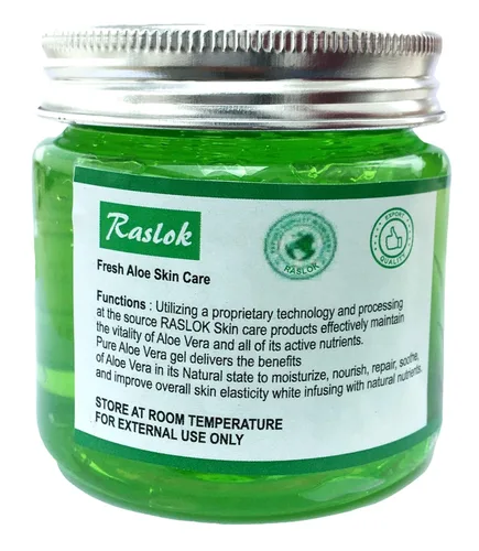 Vista 3 de Raslok Gel de Aloe Vera Puro Natural Orgánico para Hidratar la Piel Facial y Cuidado del Cabello (Pepino, 7.76 OZ)