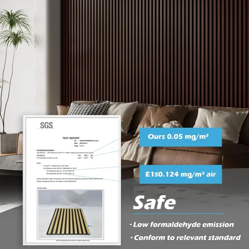 Vista 5 de Art3d Paquete de 2 paneles acústicos de listones de madera de 104" x 15.75" para pared y techo, paneles modernos estriados de absorción de sonido